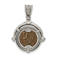 Sterling Silver Ancient Coins Bronze Antiqued Widow's Mite Coin Pendant