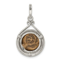 Sterling Silver Ancient Coins Bronze Antiqued Widow's Mite Coin Pendant