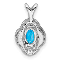Sterling Silver Rhodium-plated Diam. & Blue Topaz Pendant