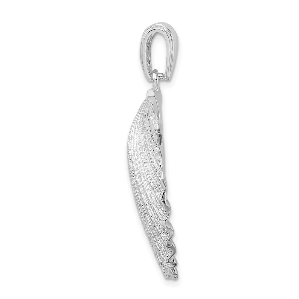 Sterling Silver Polished/Textured Shell Pendant