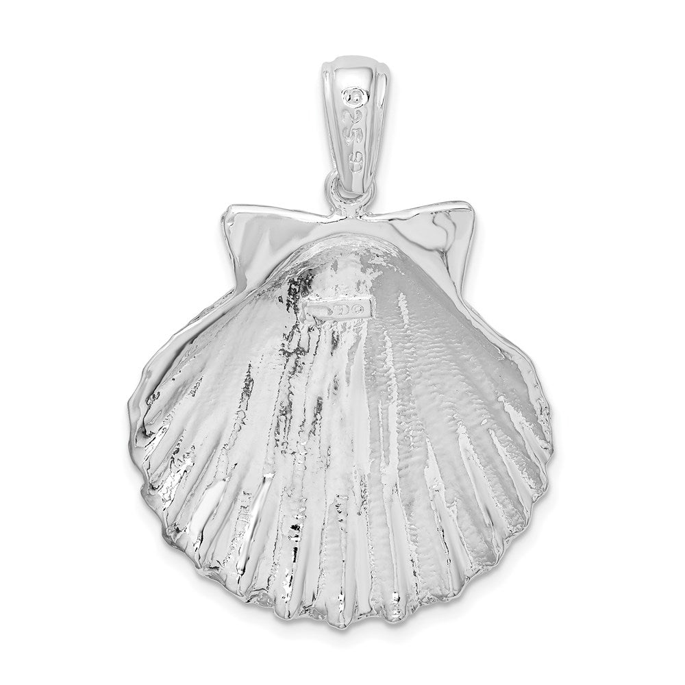 Sterling Silver Polished/Textured Shell Pendant
