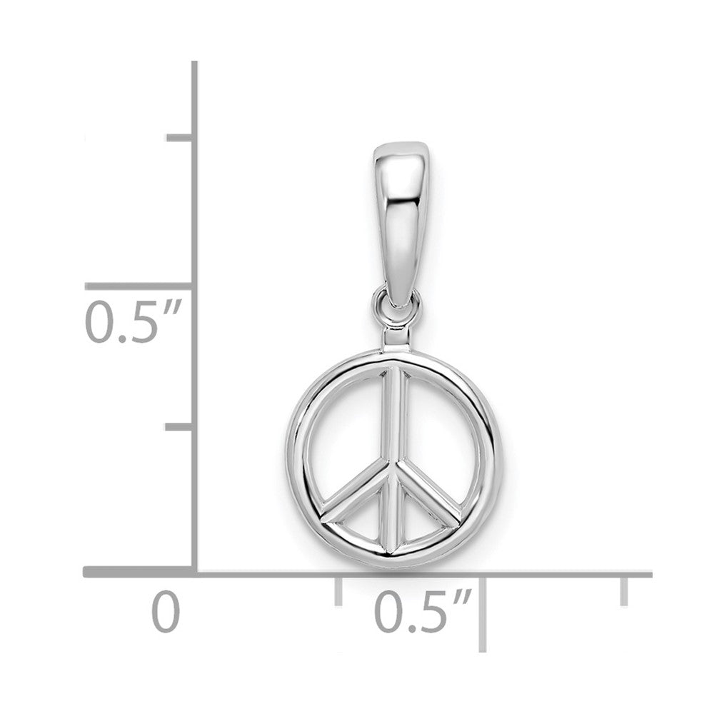 Sterling Silver Polished Peace Symbol Pendant