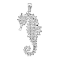 Sterling Silver Polished/Textured 3D Sea Horse Pendant