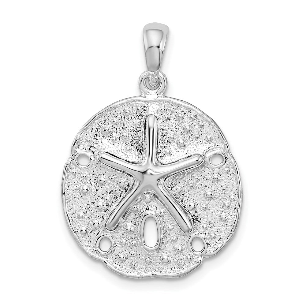 Sterling Silver Polished/Textured Sand Dollar Pendant