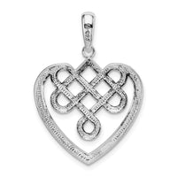 Sterling Silver Polished Celtic Knot Heart Pendant