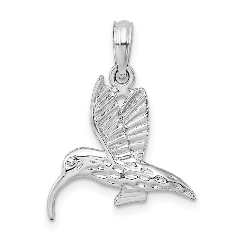 Sterling Silver Polished Hummingbird Pendant