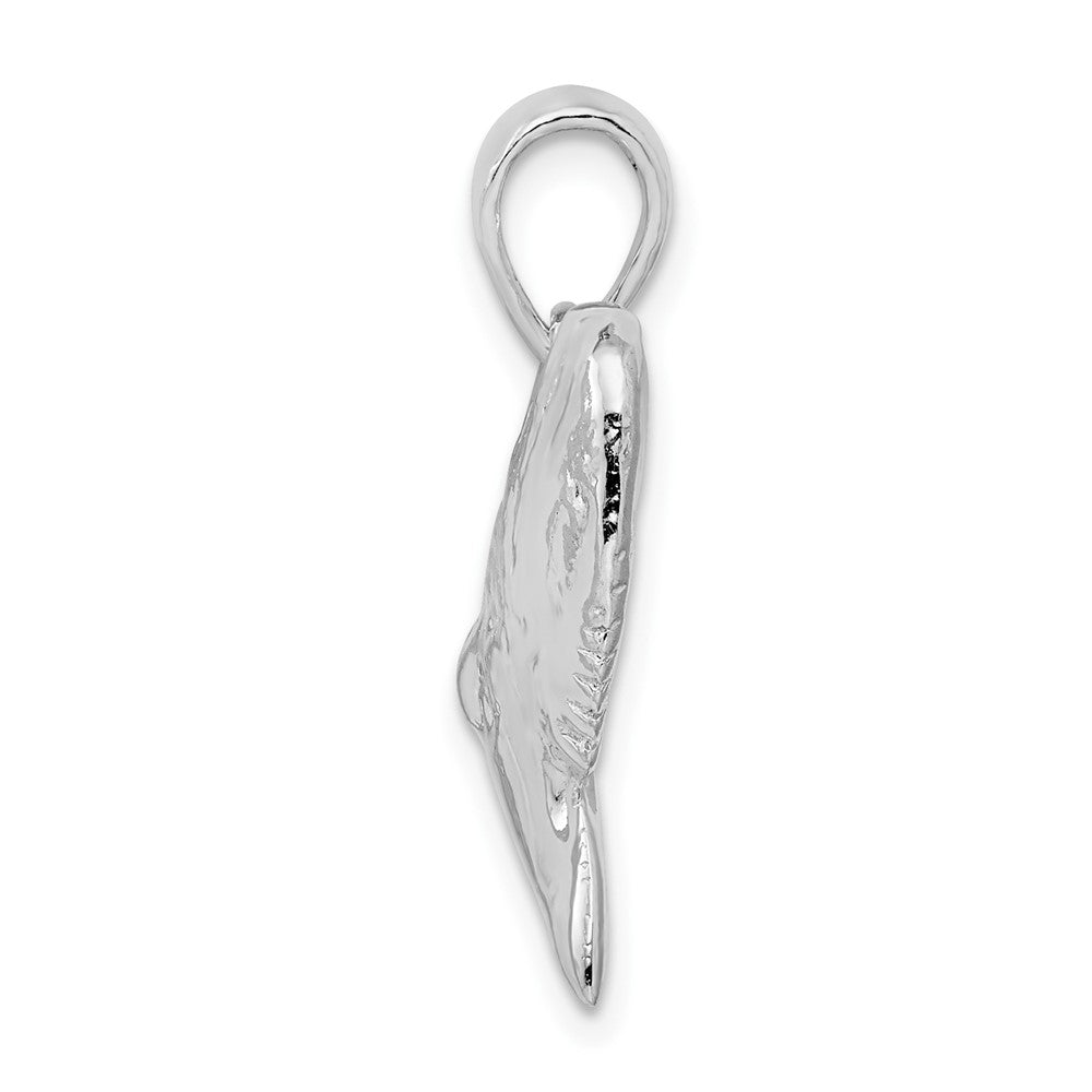 Sterling Silver Polished/Textured Shark Tooth Pendant