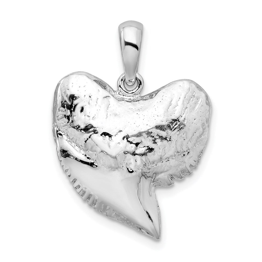 Sterling Silver Polished/Textured Shark Tooth Pendant