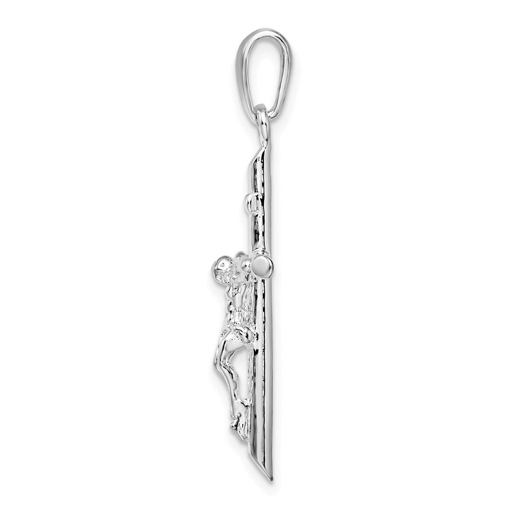 Sterling Silver Polished Crucifix Cross Pendant