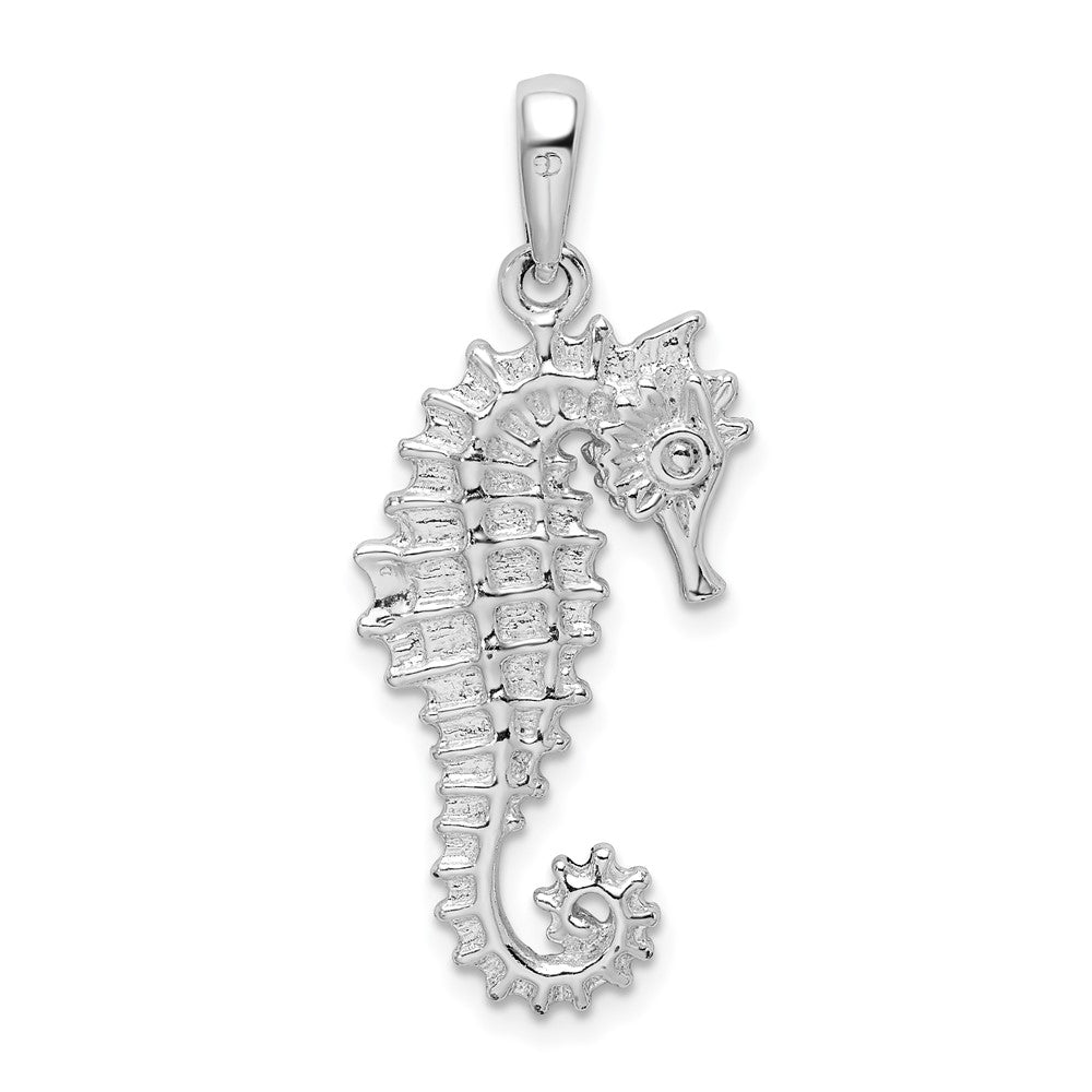 Sterling Silver Polished 3D Sea Horse Pendant
