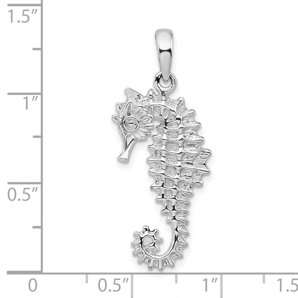 Sterling Silver Polished 3D Sea Horse Pendant