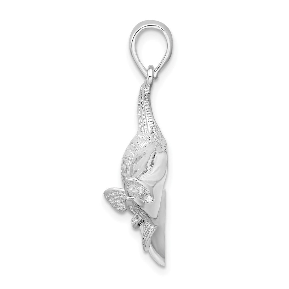 Sterling Silver Polished Red Fish Pendant