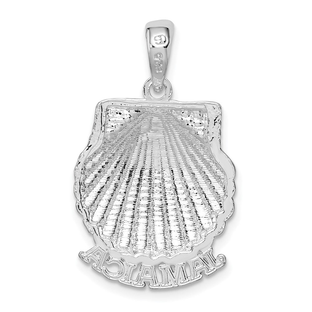 Sterling Silver Polished Jamaica Scallop Shell Pendant