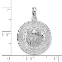 Sterling Silver Jamaica Round Circle w/Shell Pendant