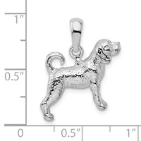Sterling Silver Textured 3D Beagle Pendant