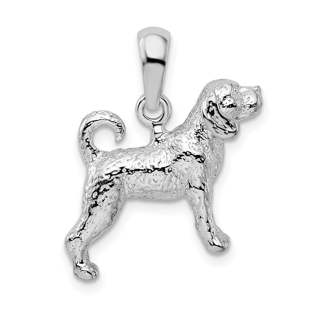 Sterling Silver Textured 3D Beagle Pendant