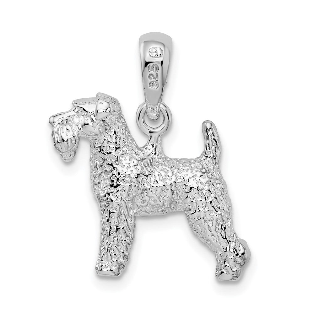 Sterling Silver Textured 3D Welsh Terrier Pendant
