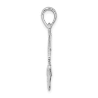 Sterling Silver Polished 3D Anchor and Rope Pendant
