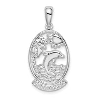 Sterling Silver Polished St. Thomas Dolphin Sunset Pendant