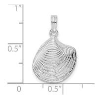 Sterling Silver Polished 3D Clam Shell Pendant