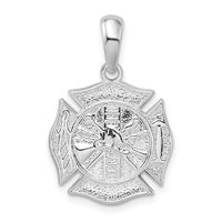 Sterling Silver Polished Reversible Fireman Medal Pendant