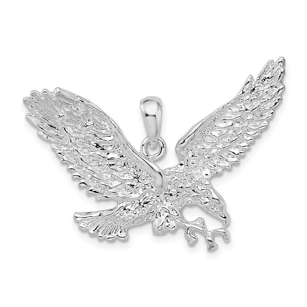 Sterling Silver Polished Flying Eagle Pendant