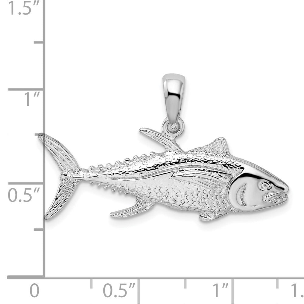 Sterling Silver Polished Yellowfin Tuna Fish Pendant