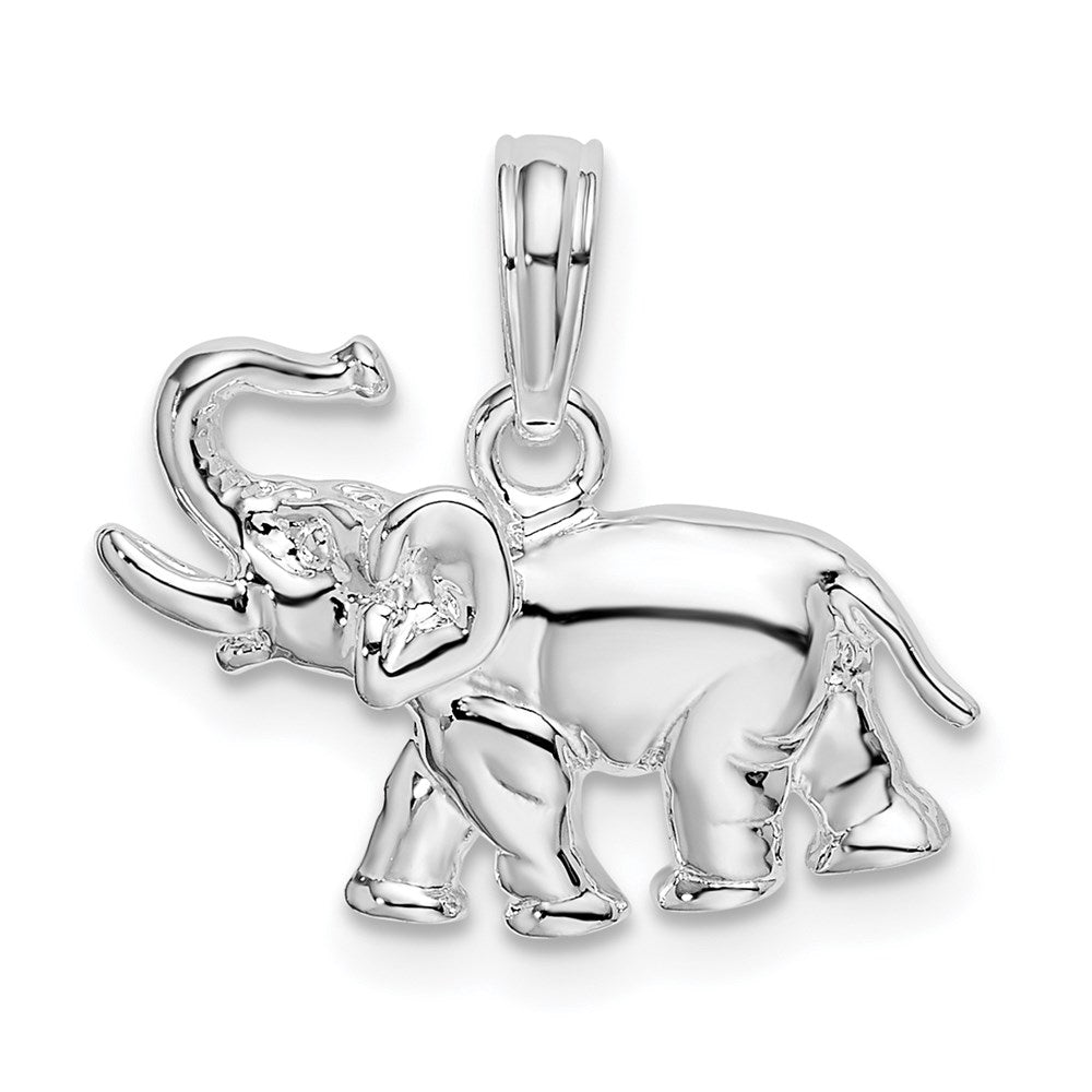 Sterling Silver Polished Elephant Pendant