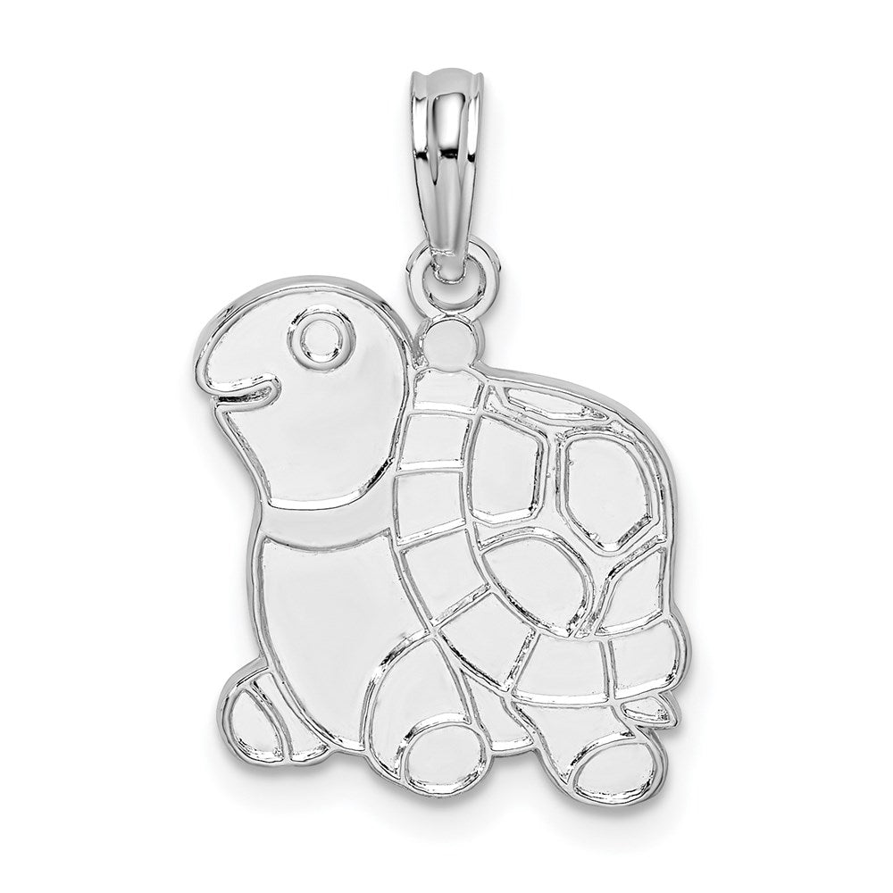 Sterling Silver Polished Turtle Pendant