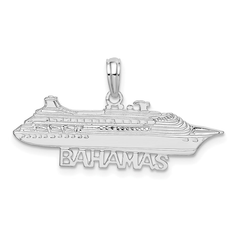 Sterling Silver Polished Bahamas Cruise Ship Pendant