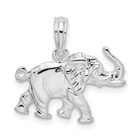 Sterling Silver Polished 3D Elephant Pendant