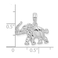 Sterling Silver Polished 3D Elephant Pendant