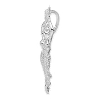 Sterling Silver Polished Large Mermaid w/Shell Slide