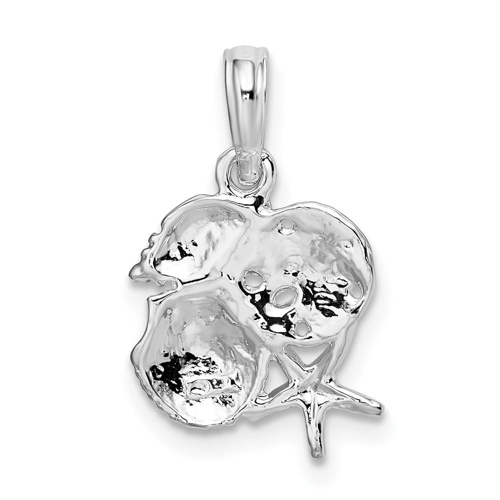 Sterling Silver Polished Shell Cluster Pendant