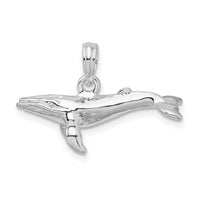 Sterling Silver Polished 3D Humpback Whale Pendant
