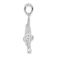 Sterling Silver Polished 3D Flounder Fish Pendant