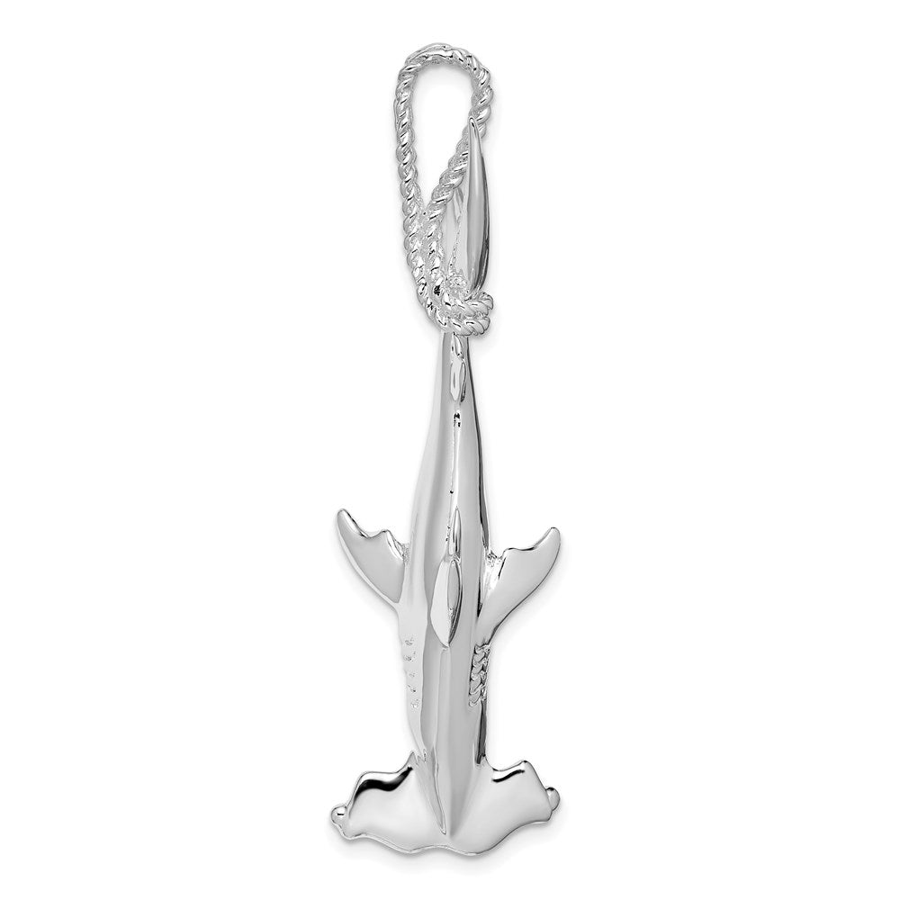 Sterling Silver Polished 3D Hammerhead Shark Pendant
