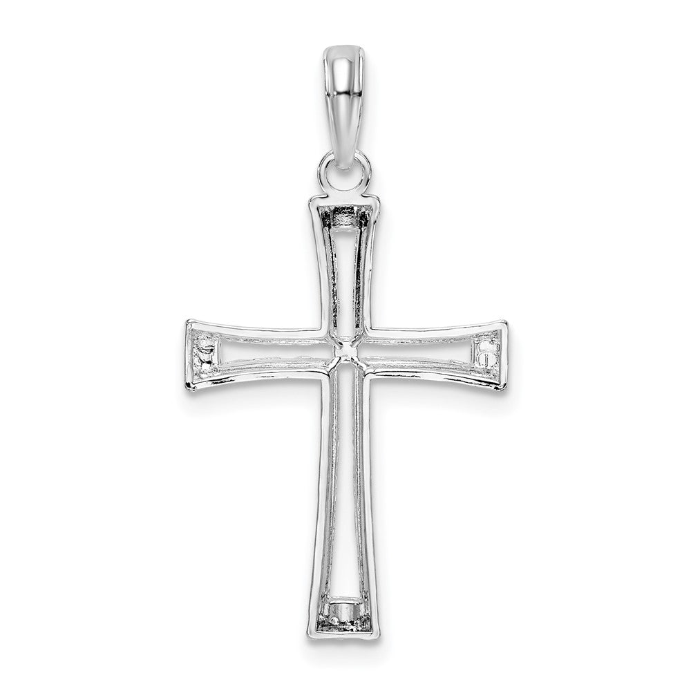 Sterling Silver Polished Tapered Center Cross Pendant