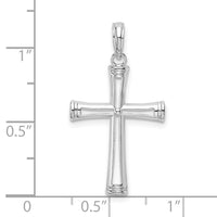 Sterling Silver Polished Tapered Center Cross Pendant