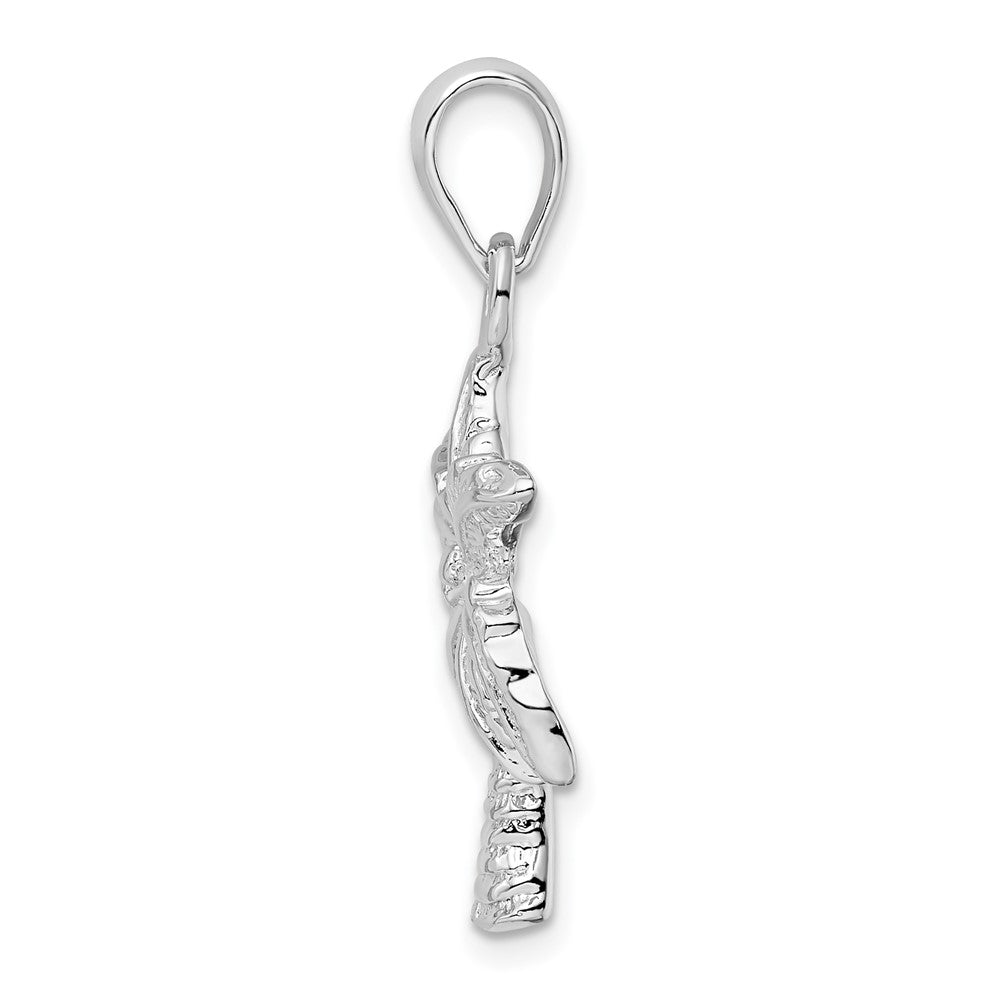 Sterling Silver Polished Palm Tree Pendant