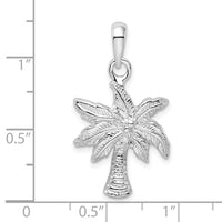 Sterling Silver Polished Palm Tree Pendant