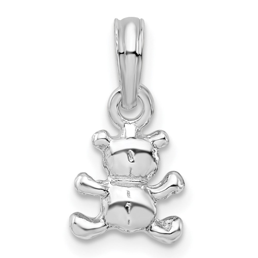Sterling Silver Polished 3D Mini Bear Pendant