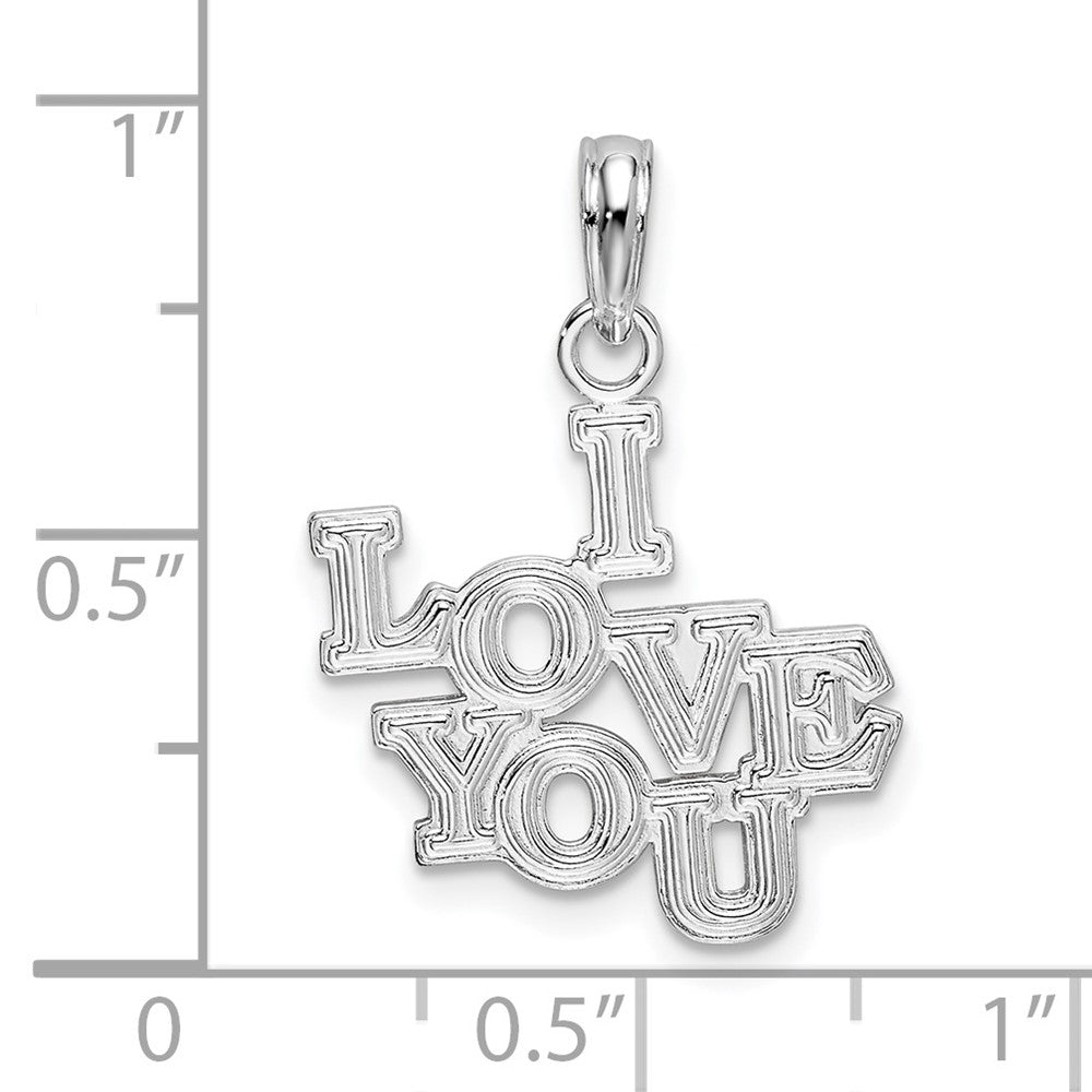 Sterling Silver Polished I LOVE YOU Pendant