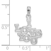 Sterling Silver Polished I LOVE YOU Pendant