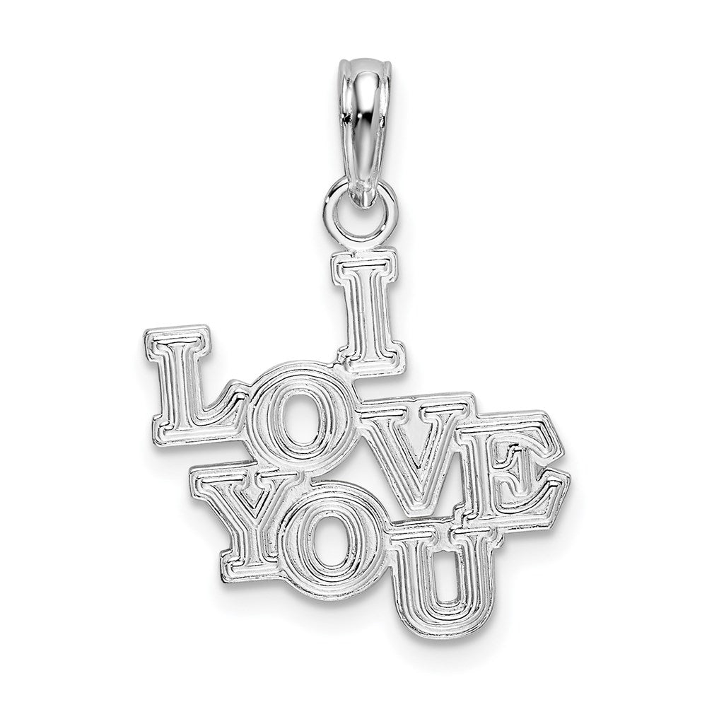 Sterling Silver Polished I LOVE YOU Pendant