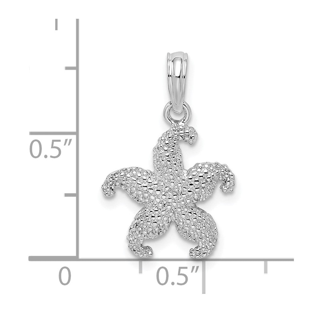 Sterling Silver Polished Puffed Starfish Pendant