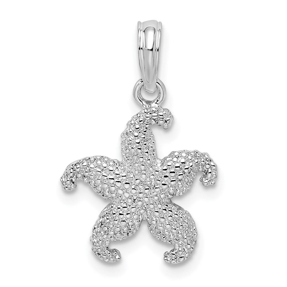 Sterling Silver Polished Puffed Starfish Pendant
