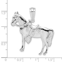 Sterling Silver Polished Horse w/Saddle Pendant