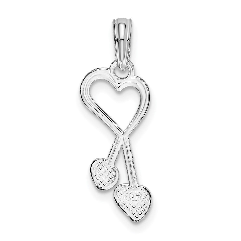 Sterling Silver Polished Cut-out Heart w/Tassel Pendant