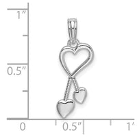 Sterling Silver Polished Cut-out Heart w/Tassel Pendant